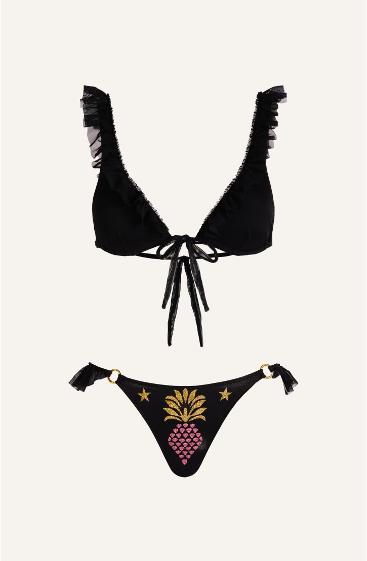 Bikini Triangolo Rouge Tulle Ananas Lurex