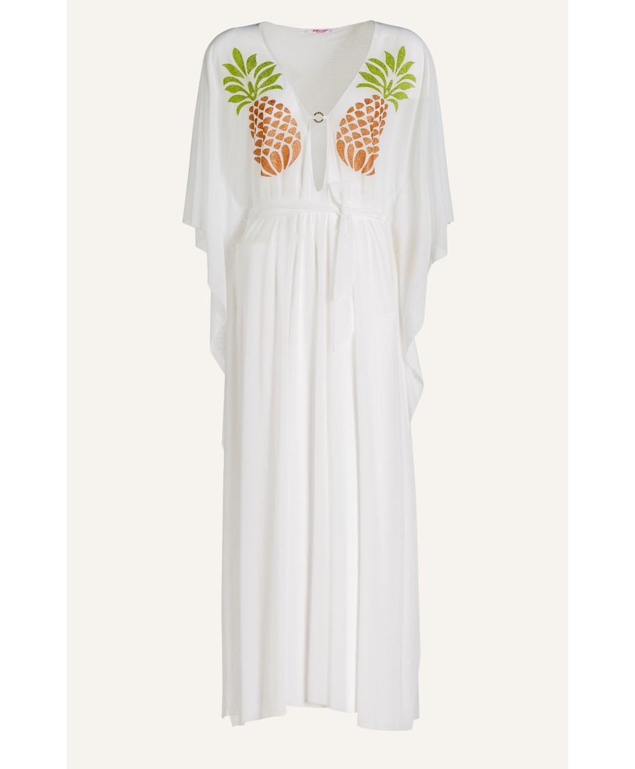 Caftano Tulle Ananas Lurex
