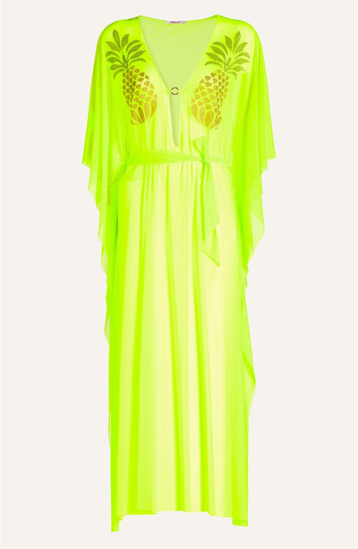 Caftano Tulle Ananas Lurex