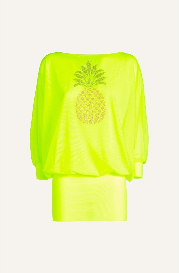 Sheath Butterfly Sleeves Tulle And Pineapple Lurex