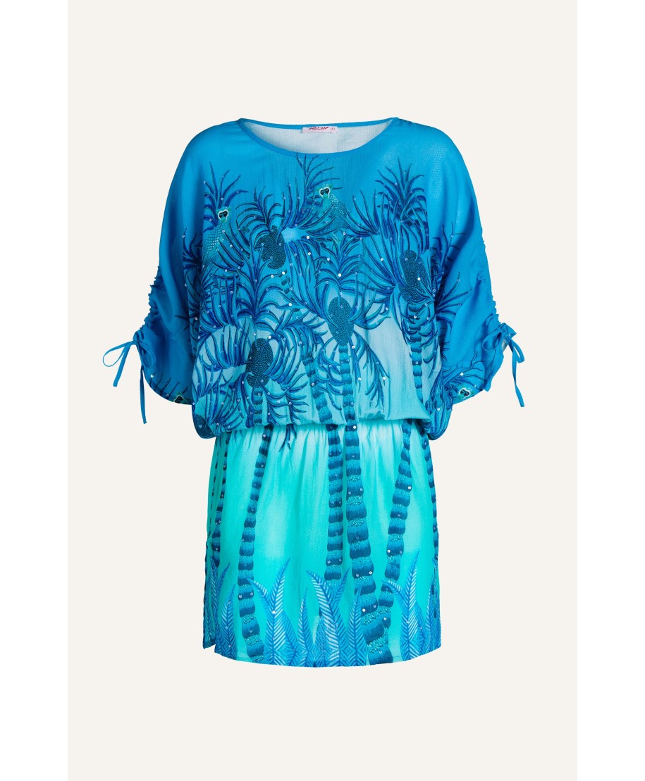 Palm Paradise Viscose Muslin Tunicette