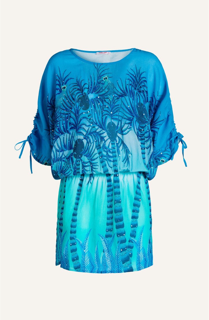Palm Paradise Viscose Muslin Tunicette