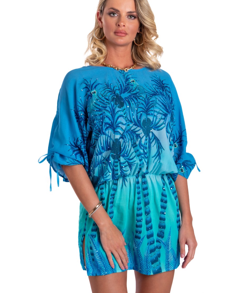 Palm Paradise Viscose Muslin Tunicette