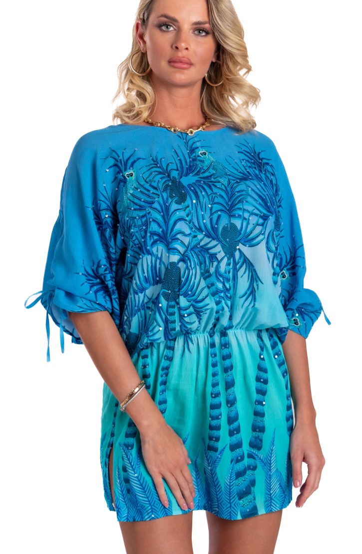 Palm Paradise Viscose Muslin Tunicette