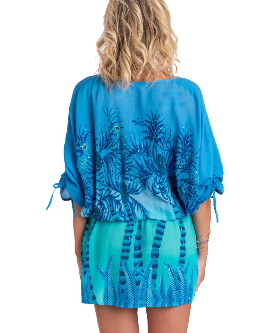 Palm Paradise Viscose Muslin Tunicette
