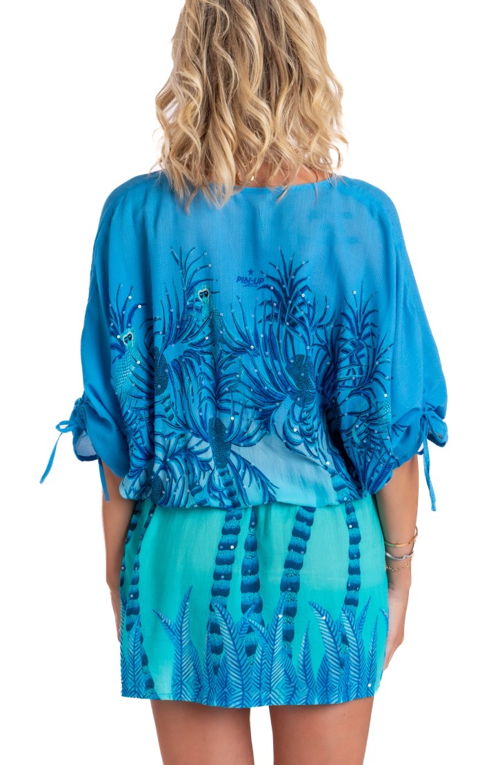 Palm Paradise Viscose Muslin Tunicette