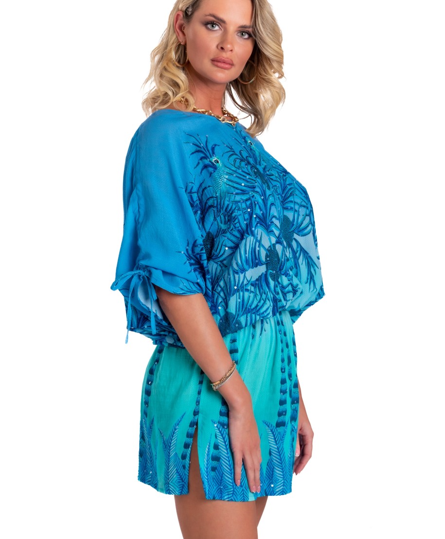 Palm Paradise Viscose Muslin Tunicette
