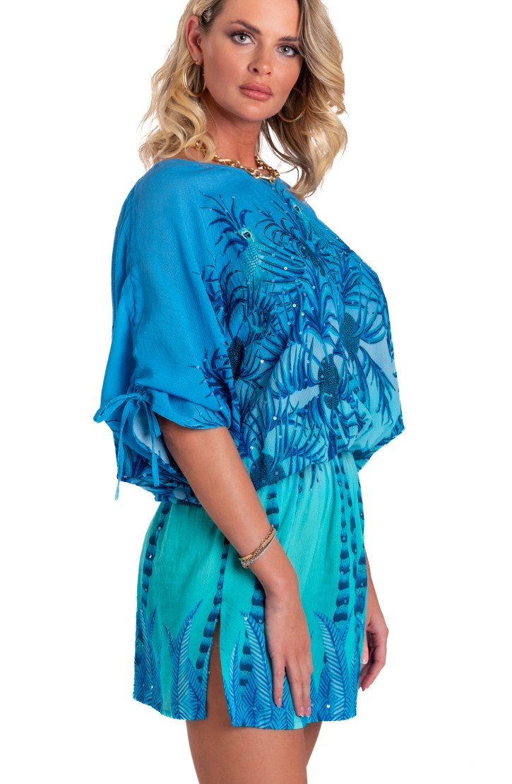 Palm Paradise Viscose Muslin Tunicette