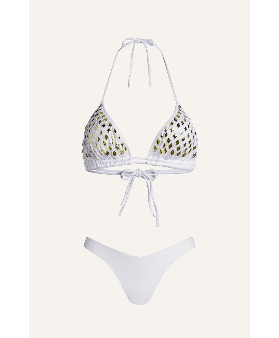 Bikini Triangolo Specchietti Laser Tinta Unita