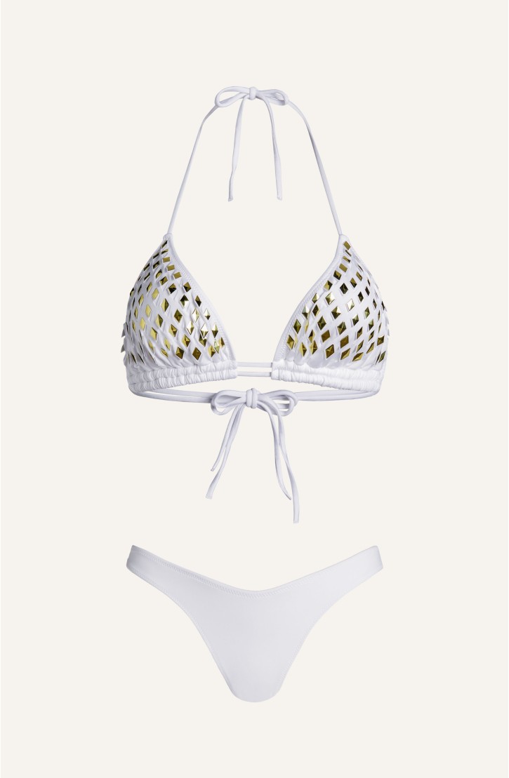 Bikini Triangolo Specchietti Laser Tinta Unita