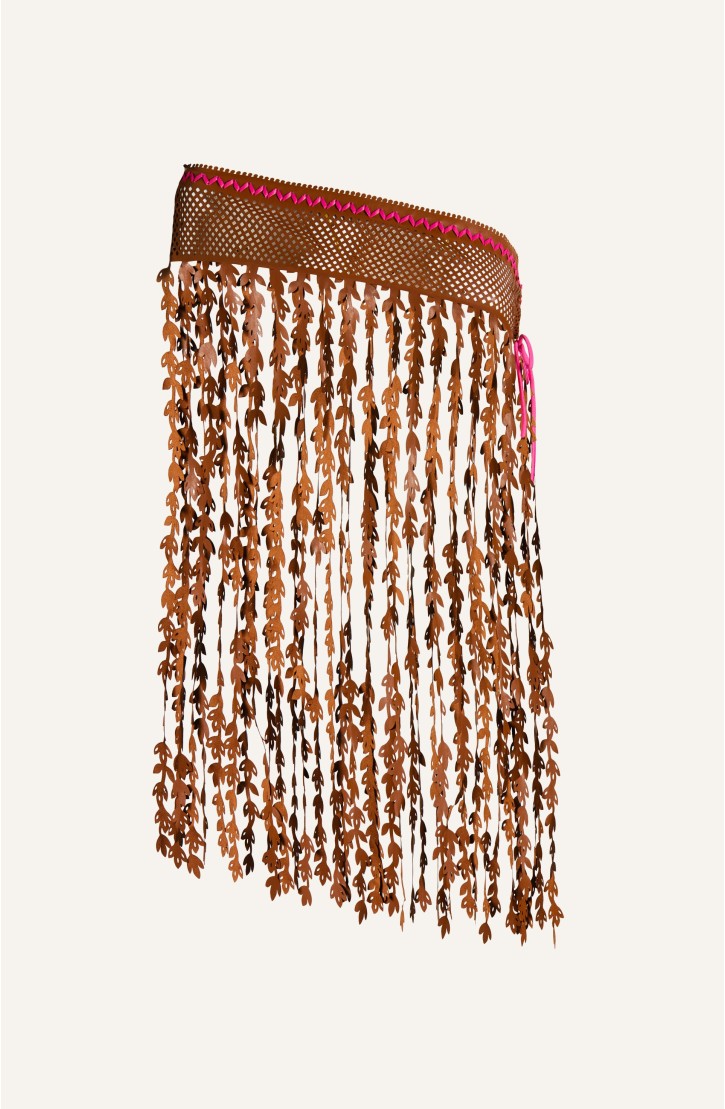 Poncho Foglie Ecopelle