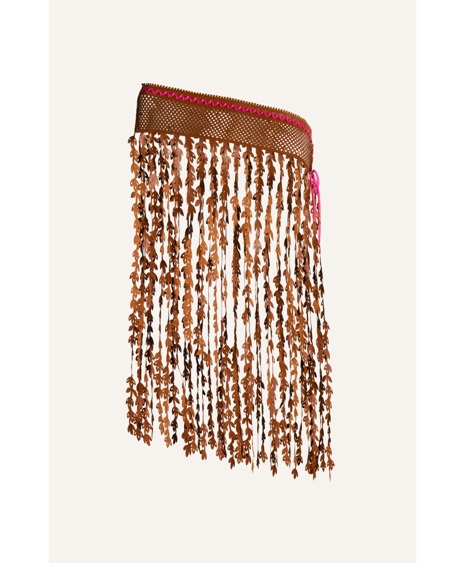 Poncho Foglie Ecopelle