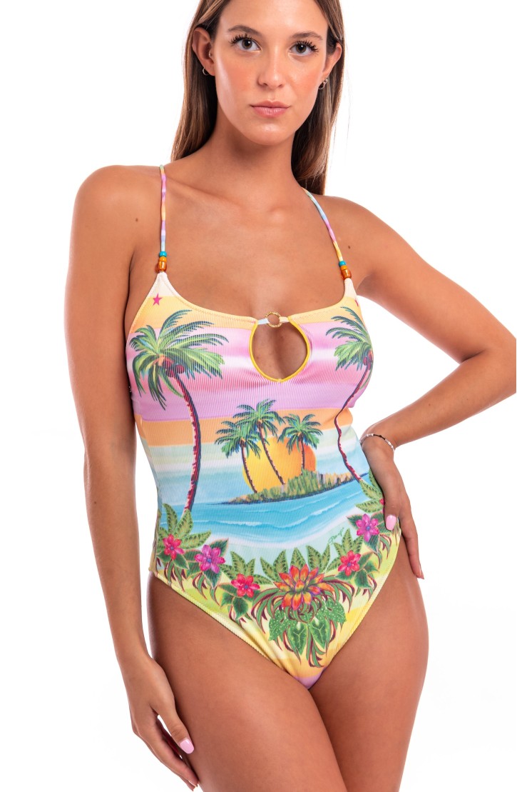 Hawaii Print Swimsuit