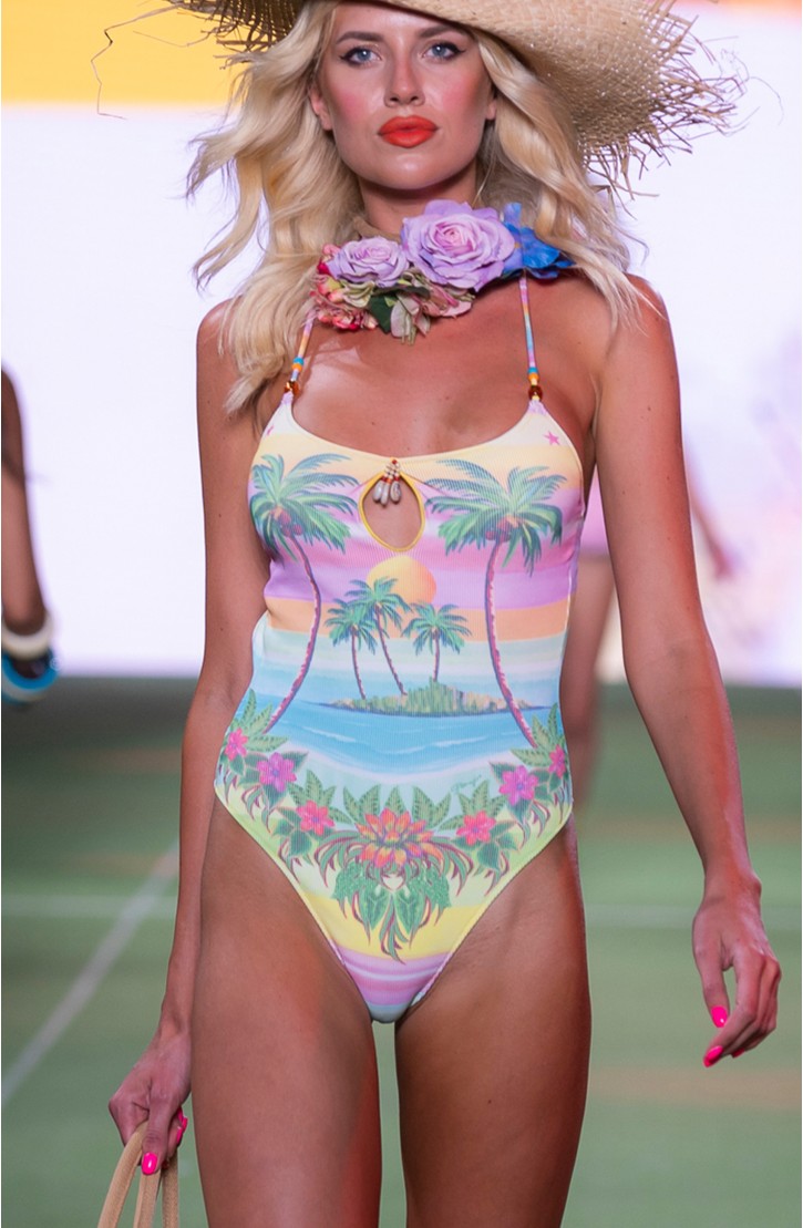 Hawaii Print Swimsuit