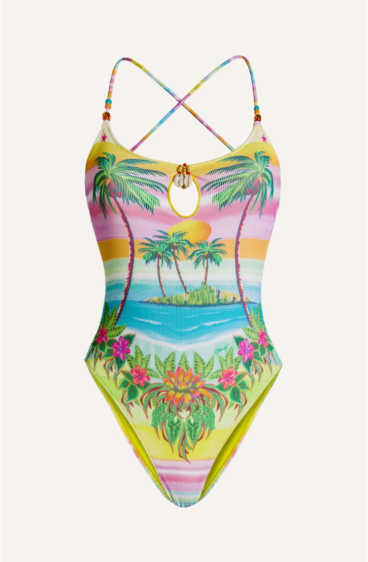 Hawaii Print Swimsuit