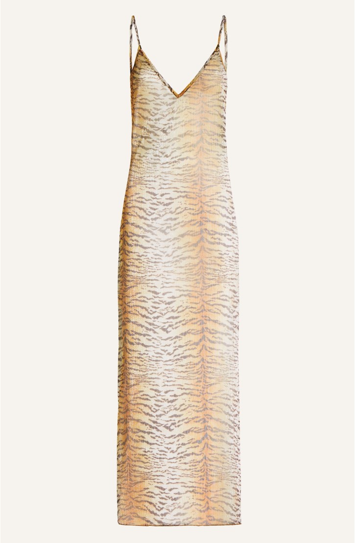 Crepon Lamé Tiger Print Petticoat Dress