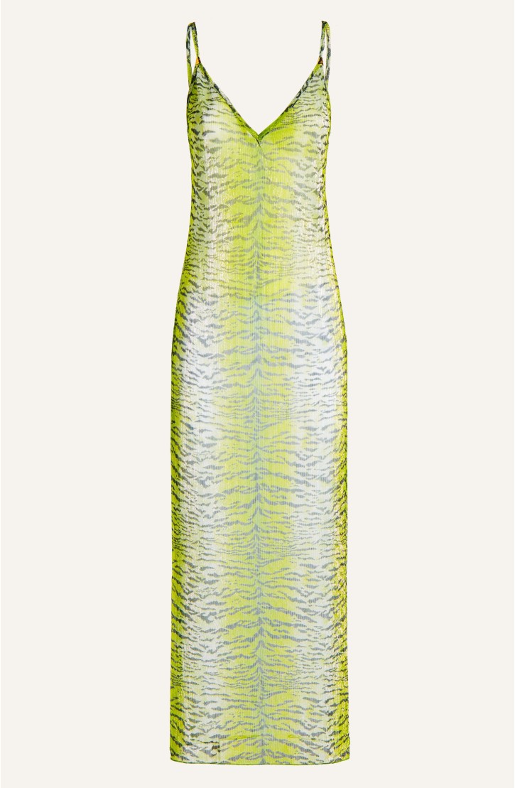 Crepon Lamé Tiger Print Petticoat Dress