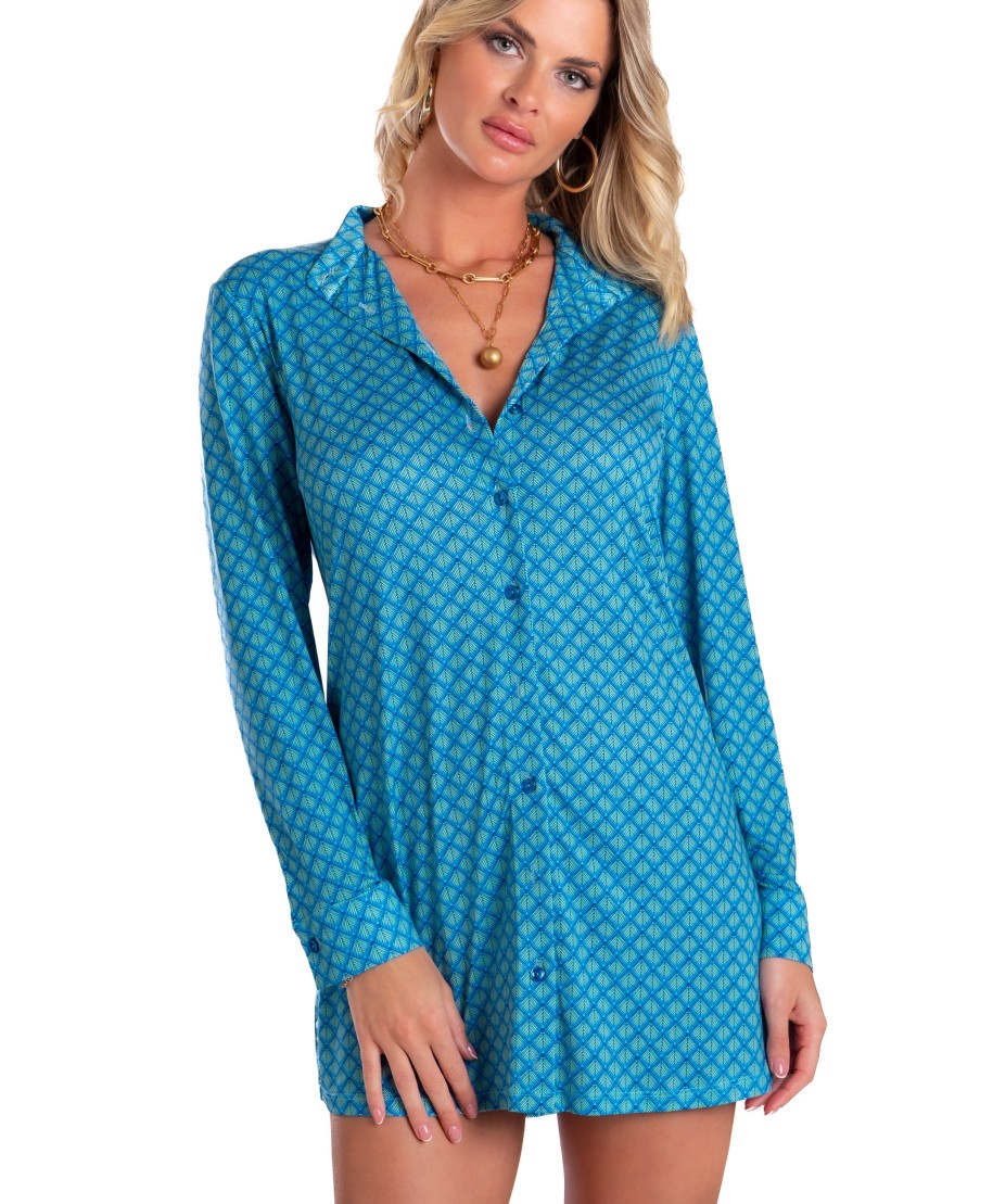 Scale Print Jersey Chemisier