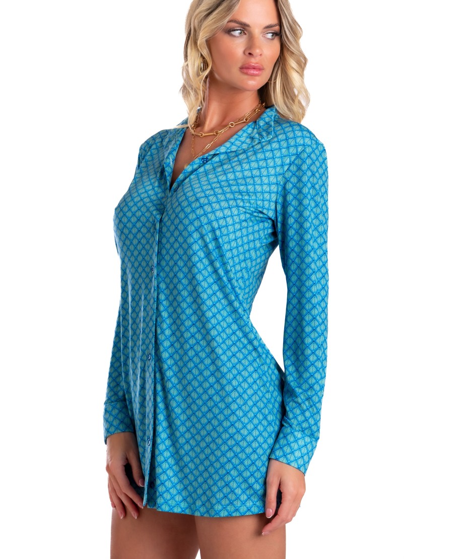 Scale Print Jersey Chemisier