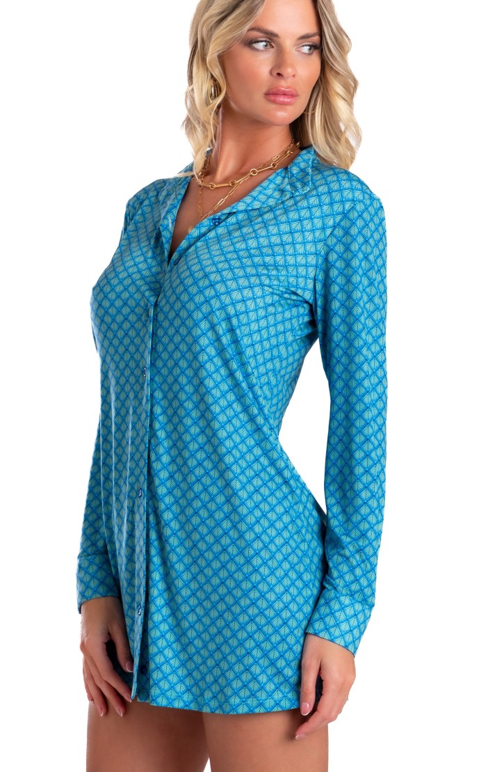 Scale Print Jersey Chemisier