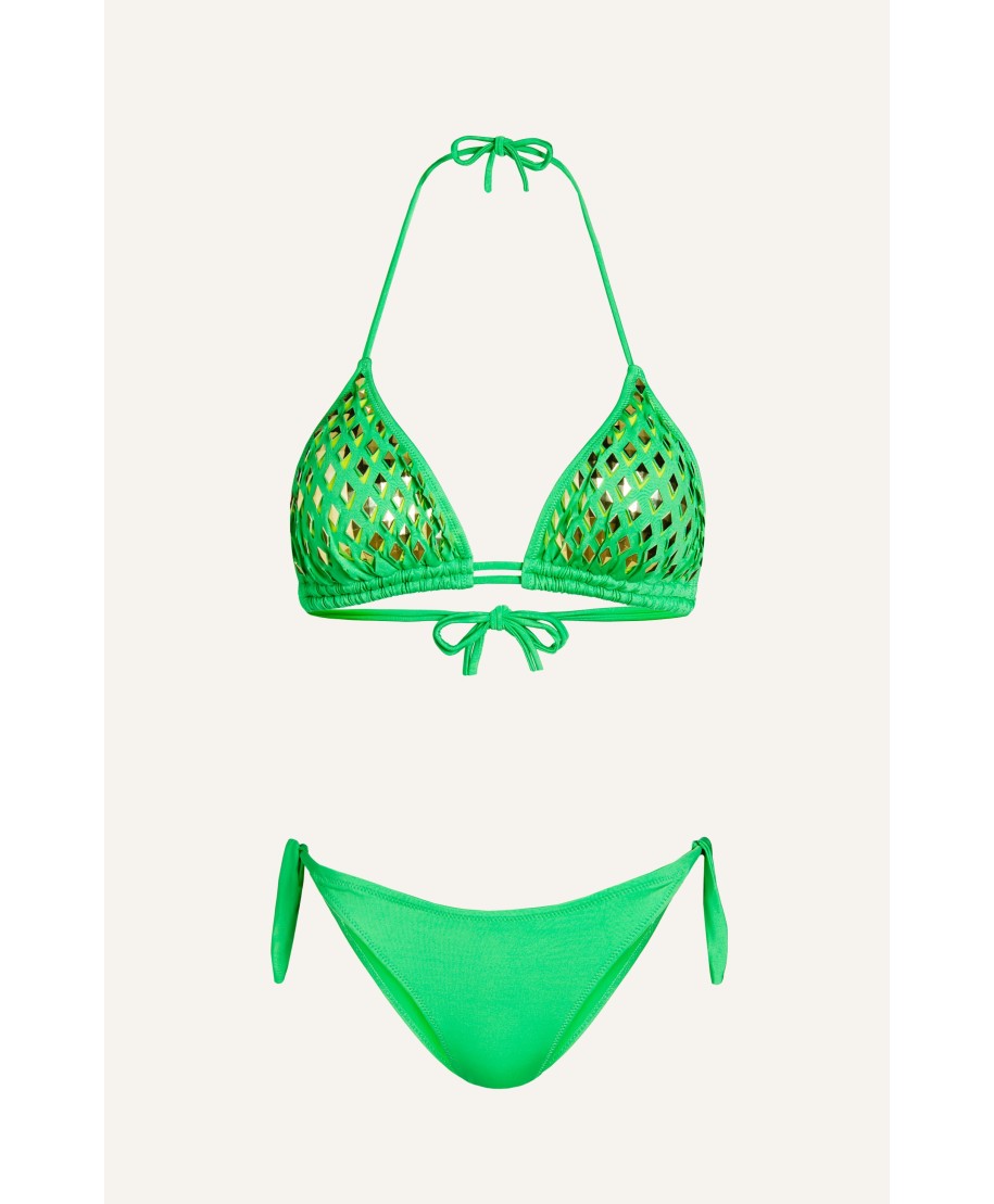 Bikini Triangolo Specchietti Laser Tinta Unita