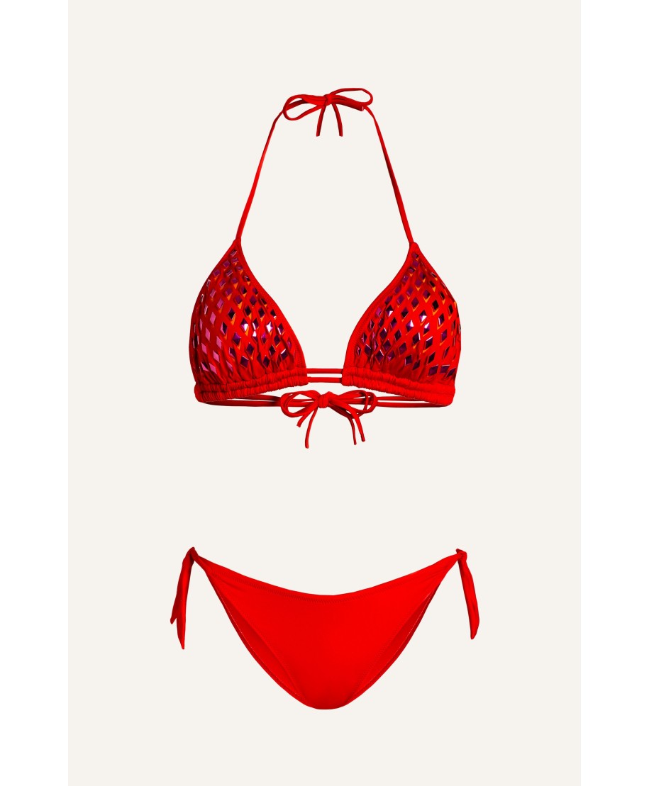Bikini Triangolo Specchietti Laser Tinta Unita
