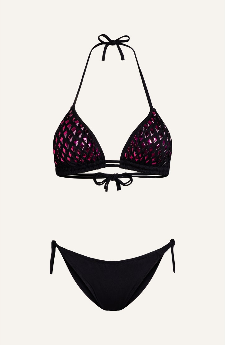 Bikini Triangolo Specchietti Laser Tinta Unita