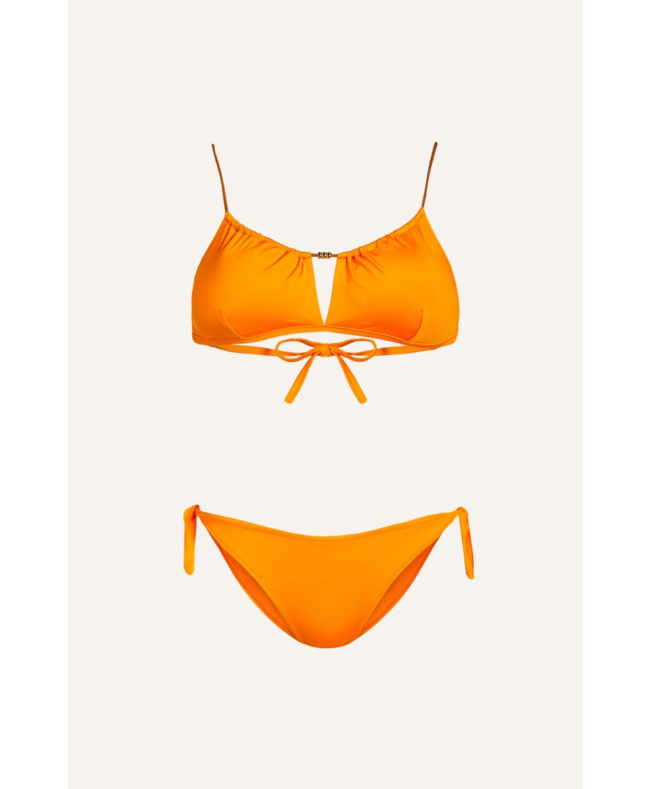 Bikini Bandeau Straps Alcantara Solid Color