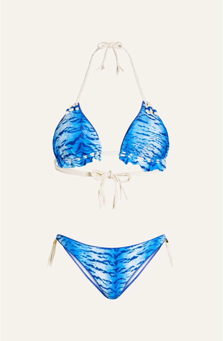 Bikini Triangolo Tigre Ricamo