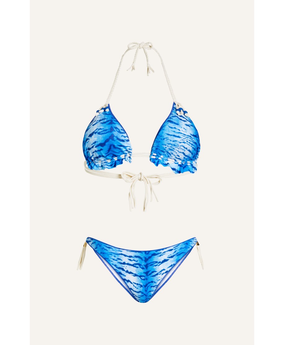Bikini Triangolo Tigre Ricamo