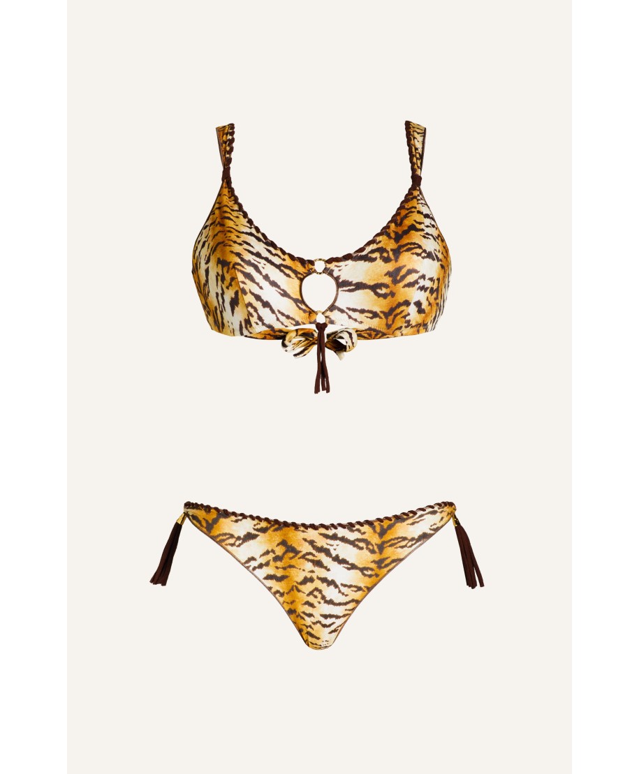 Bikini Brassiere Tigre Ricamo