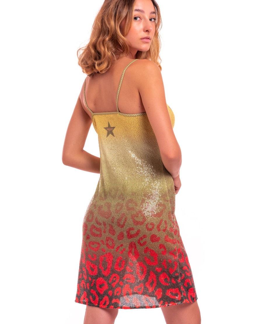 Sequined Print Macula Degradé Petticoat Dress