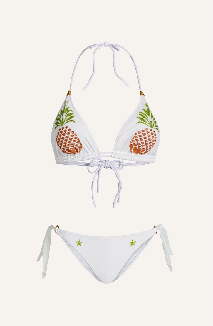 Bikini Triangolo Tulle Ananas Lurex