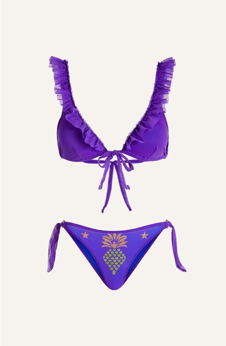 Bikini Triangolo Rouge Tulle Ananas Lurex