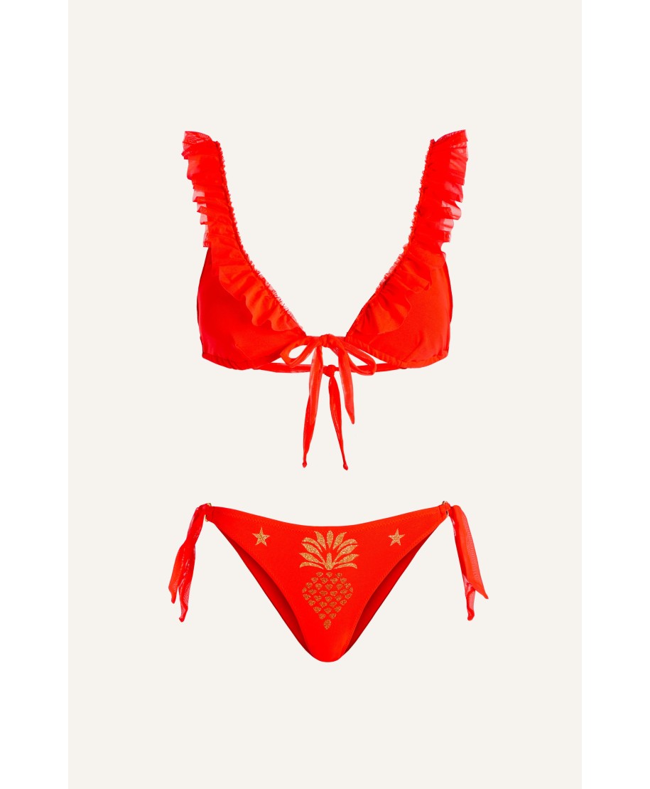 Bikini Triangolo Rouge Tulle Ananas Lurex