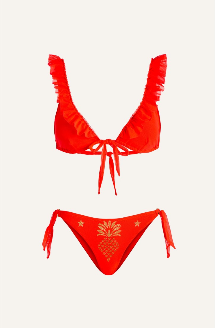 Bikini Triangolo Rouge Tulle Ananas Lurex
