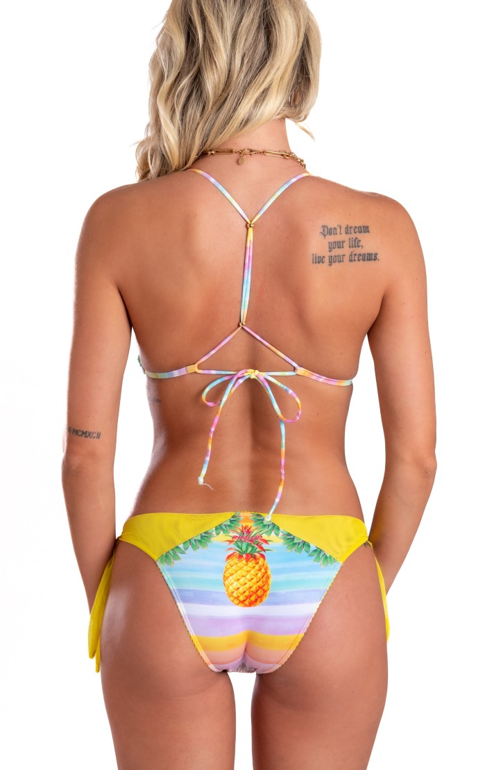 Bikini Triangle Sequins Print Hawaii