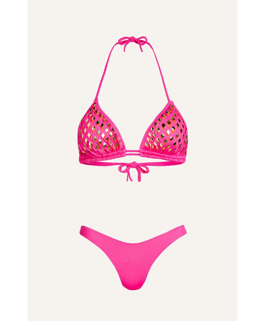 Bikini Triangolo Specchietti Laser Tinta Unita
