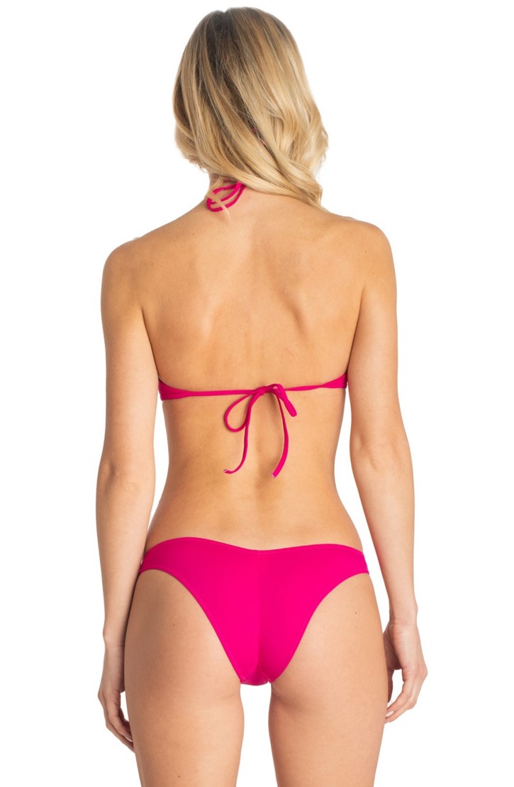 BIKINI BRASSIERE RAGGIO CON PERLE TINTA UNITA