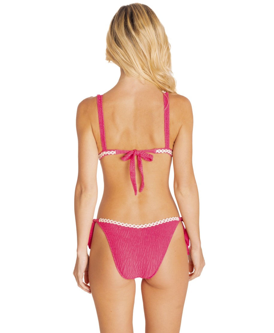BIKINI BRASSIERE GOFFRATA CON PASSAMANERIA TINTA UNITA