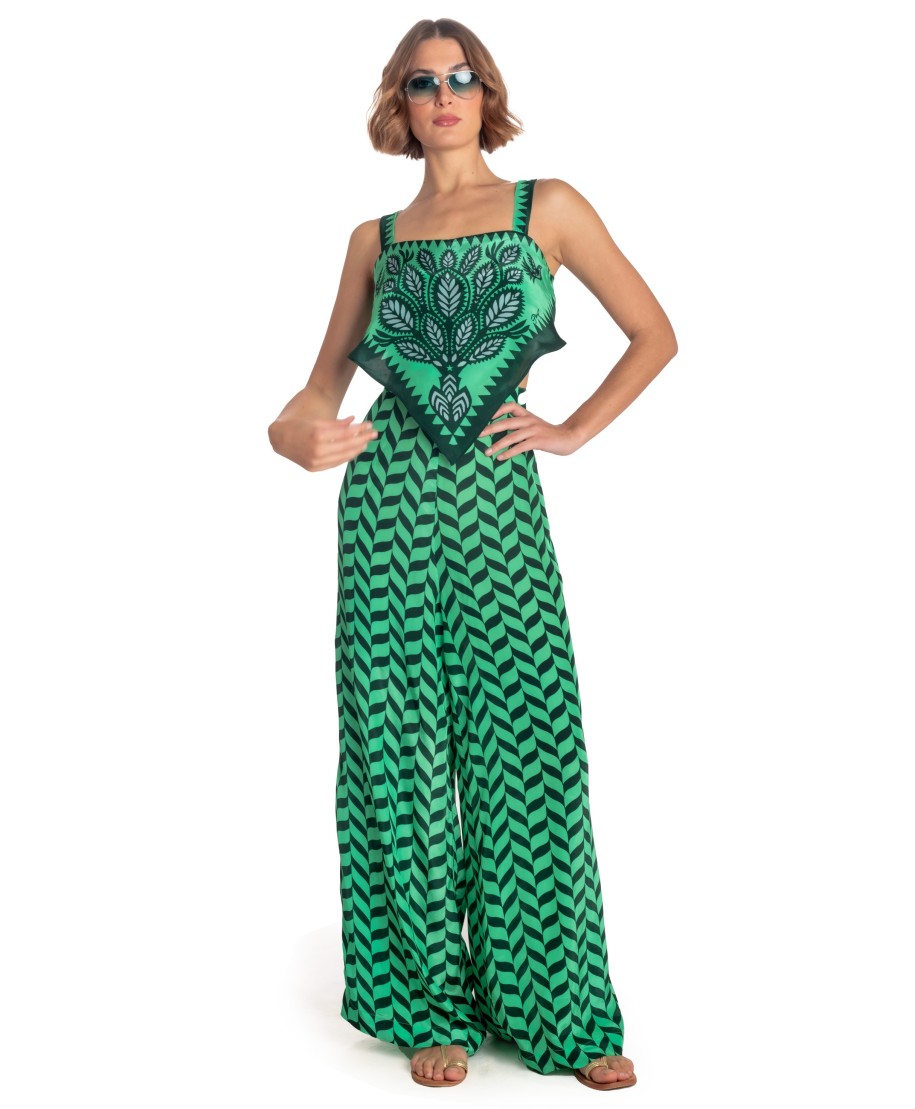 Long Jumpsuit Print Beautiful Tree