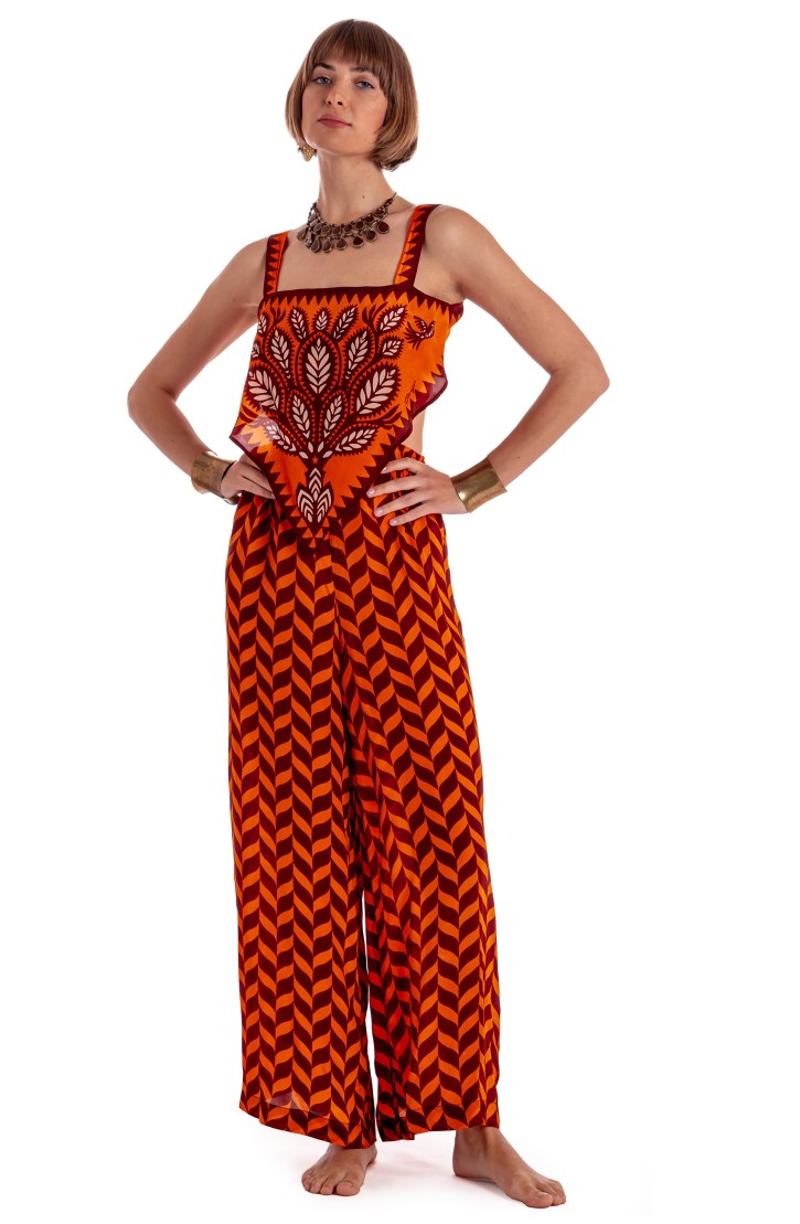 Long Jumpsuit Print Beautiful Tree