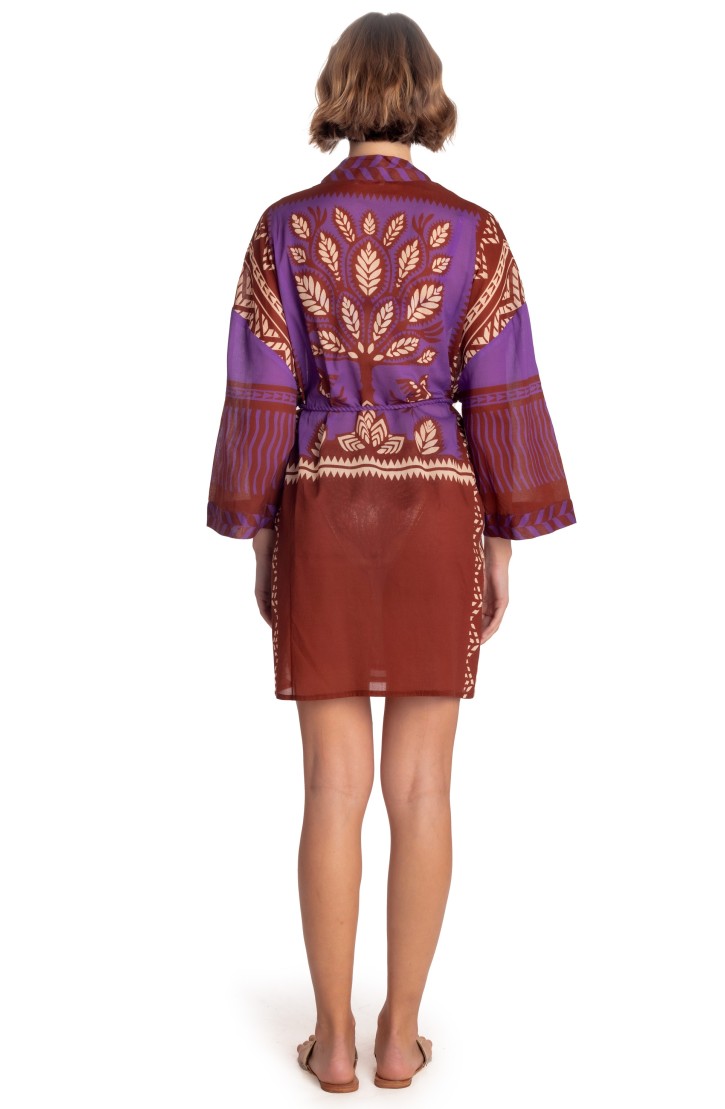 Short Kimono Beautiful Tree Print