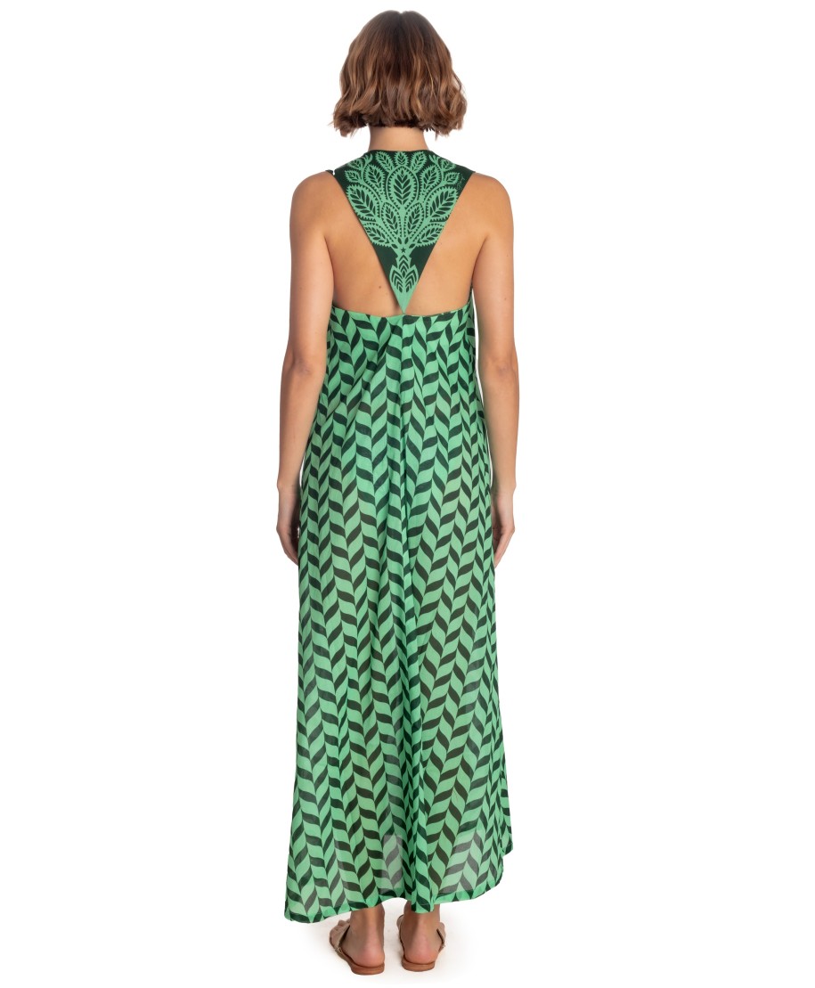 Long Vest Dress Beautiful Tree Print