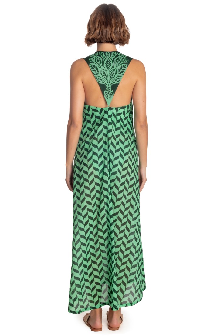 Long Vest Dress Beautiful Tree Print