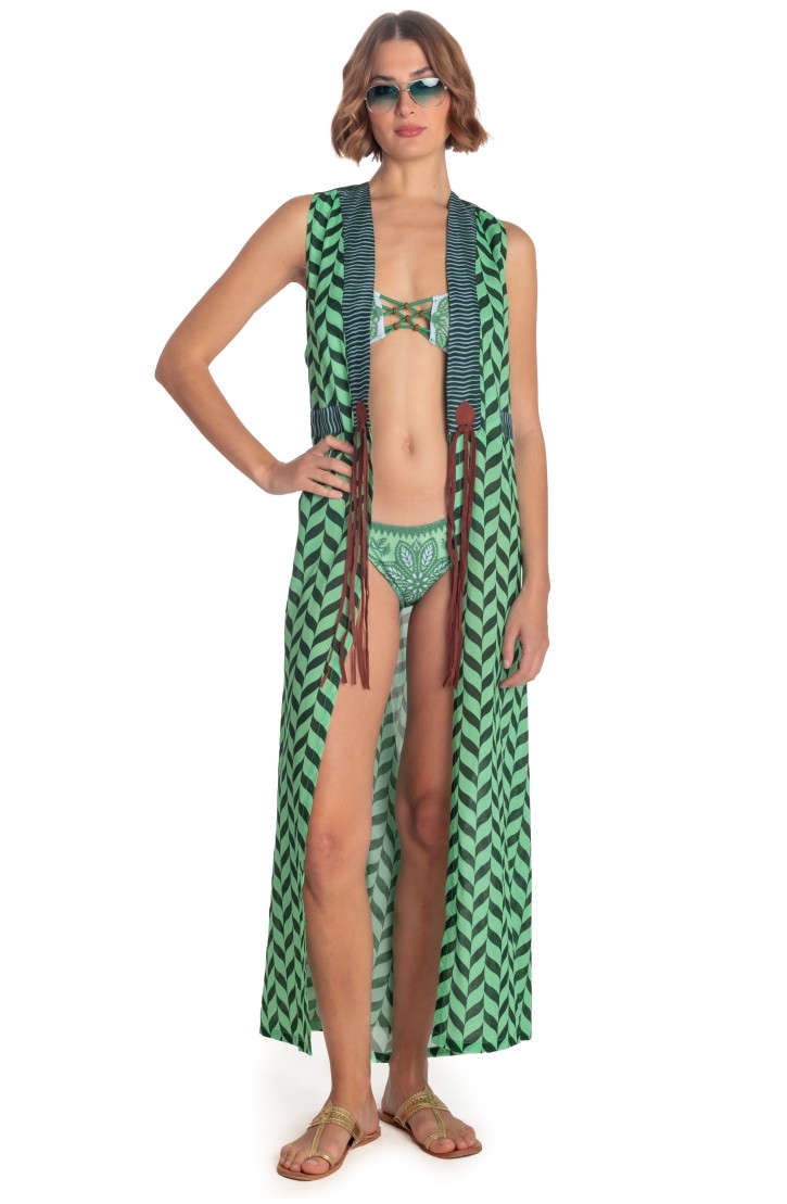 Long Vest Dress Beautiful Tree Print