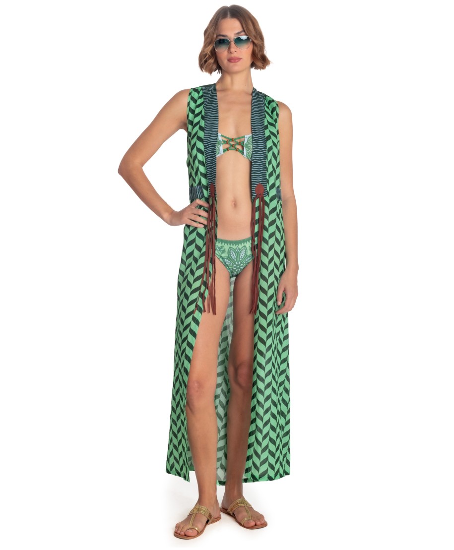 Long Vest Dress Beautiful Tree Print