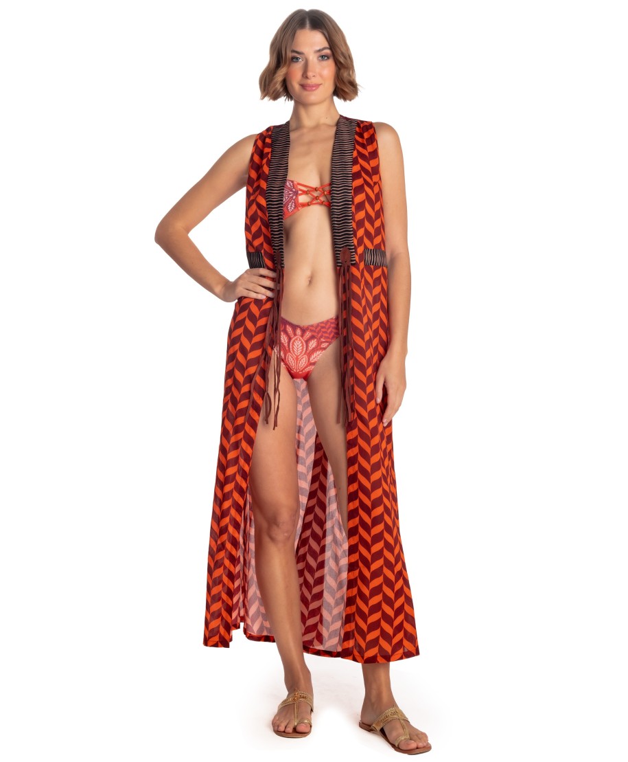 Long Vest Dress Beautiful Tree Print