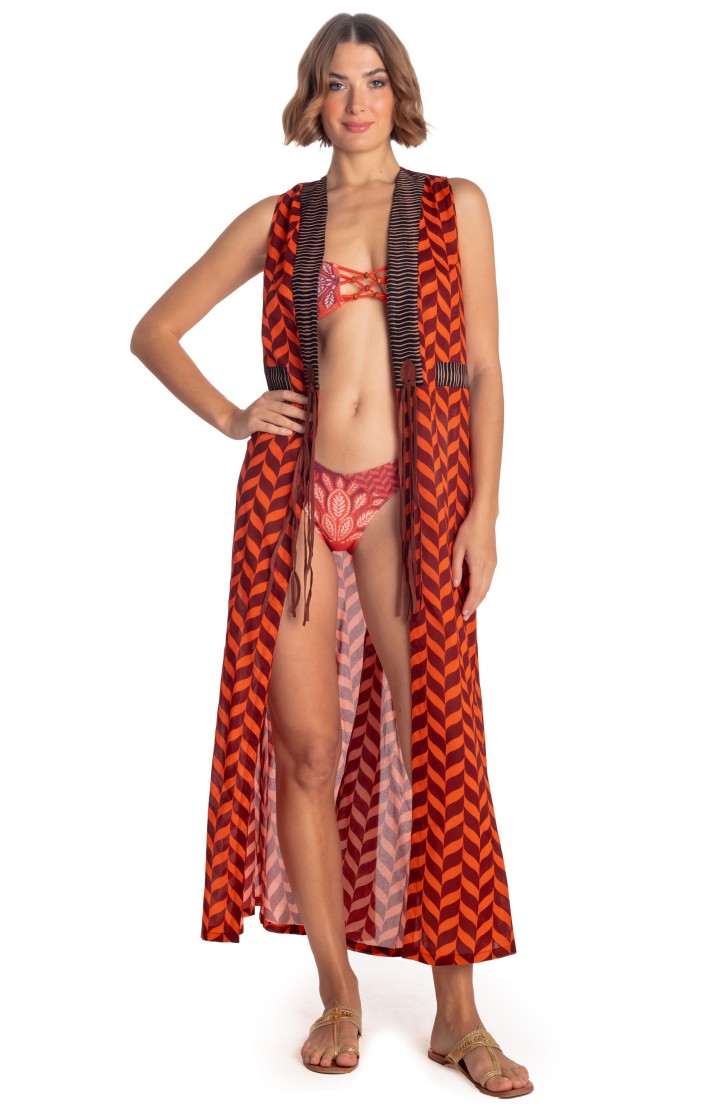 Long Vest Dress Beautiful Tree Print