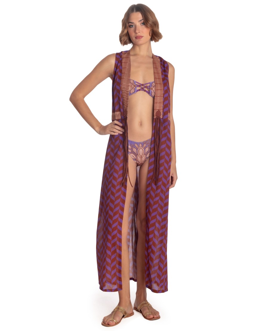 Vestito Gilet Lungo Stampa Beautiful Tree